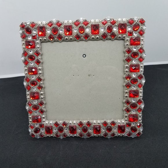 Nanette Lepore Photo Frame Red Jewels Glitz Glamour - Picture 1 of 1